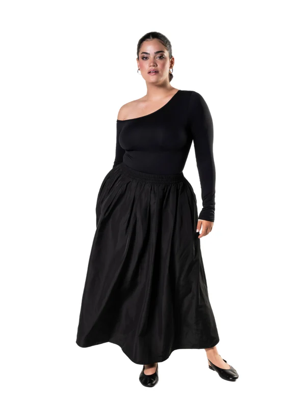 One Shoulder Long Sleeve Thong